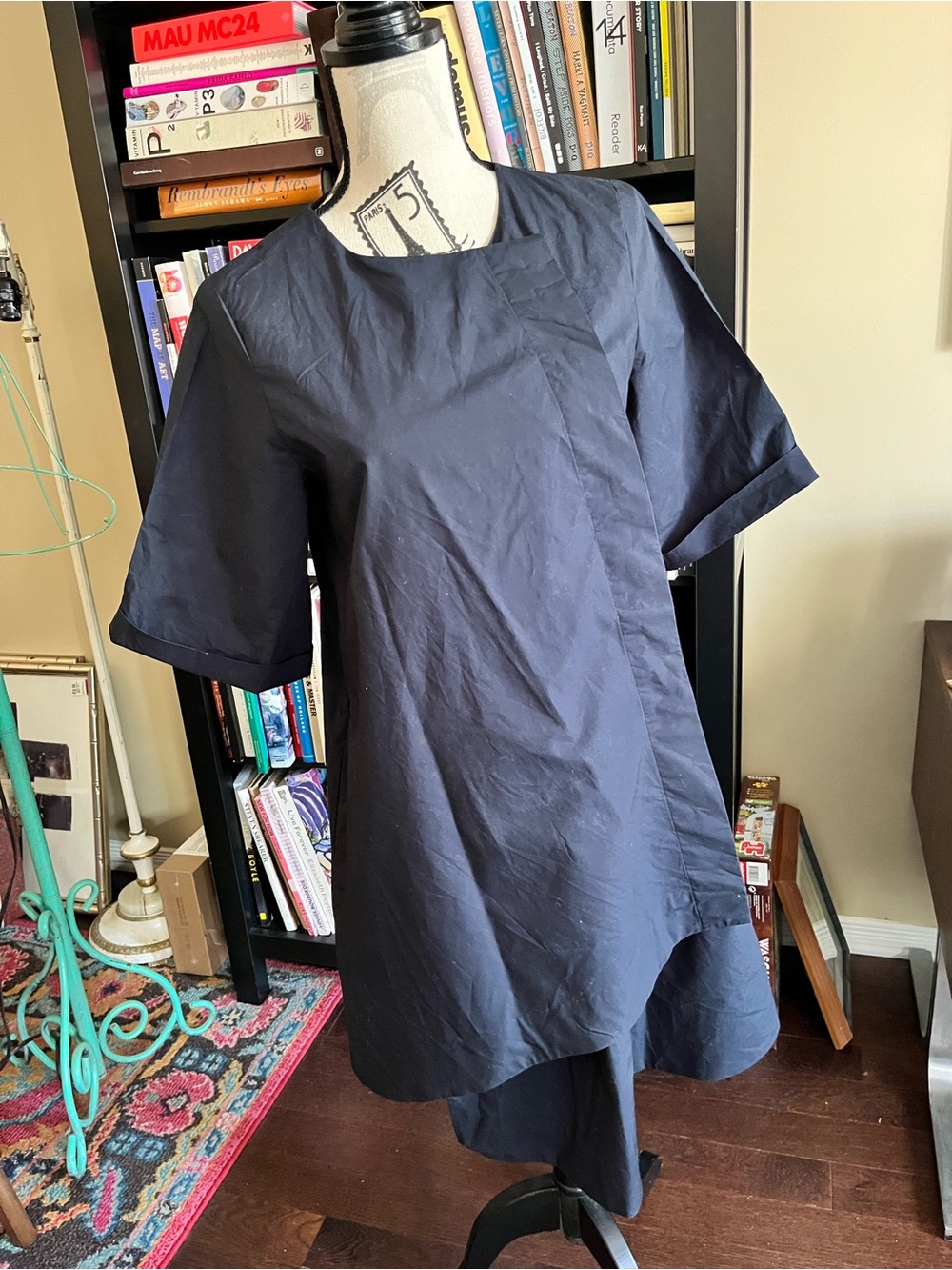 COS Women's Navy Asymmetric Shift Dress